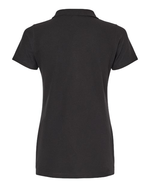 M&O 7600, Women's Ringspun Pique Polo, Black