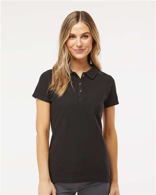 Women's Ringspun Pique Polo - - 9547 Black 03342 11-11.9 oz 7600 Adult Cotton Cotton - 100% Cotton - Ringspun Heavy (Over 6 oz) M&O No Visible Logos Polos Polos & Knits Preshrunk S&S Exclusive Brands Short Sleeves Side Seams Sport Shirts Tops Welt Collar Womens