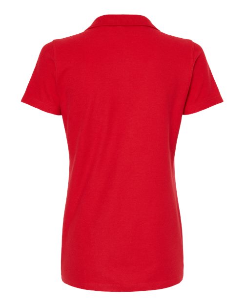 M&O 7600, Women's Ringspun Pique Polo, Bright Red