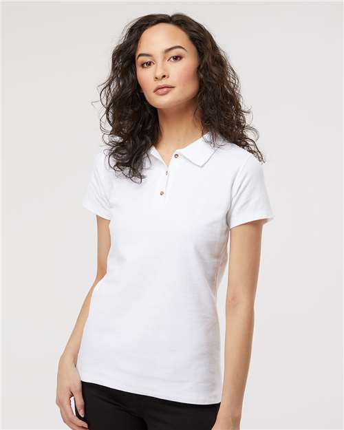 Women's Ringspun Pique Polo - - 9547 White 03342 11-11.9 oz 7600 Adult Cotton Cotton - 100% Cotton - Ringspun Heavy (Over 6 oz) M&O No Visible Logos Polos Polos & Knits Preshrunk S&S Exclusive Brands Short Sleeves Side Seams Sport Shirts Tops Welt Collar Womens