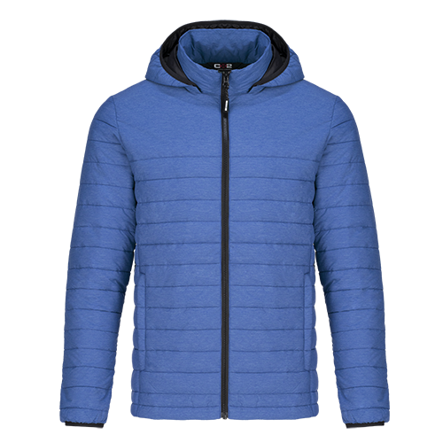 L00930 - Yukon - Men's Puffy Jacket w/ Detachable Hood Blue Heather 930 adult mens Muskoka Trail yukon