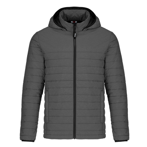 L00930 - Yukon - Men's Puffy Jacket w/ Detachable Hood Grey Heather 930 adult mens Muskoka Trail yukon