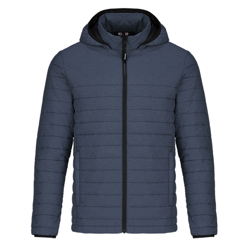 L00930 - Yukon - Men's Puffy Jacket w/ Detachable Hood Navy Heather 930 adult mens Muskoka Trail yukon