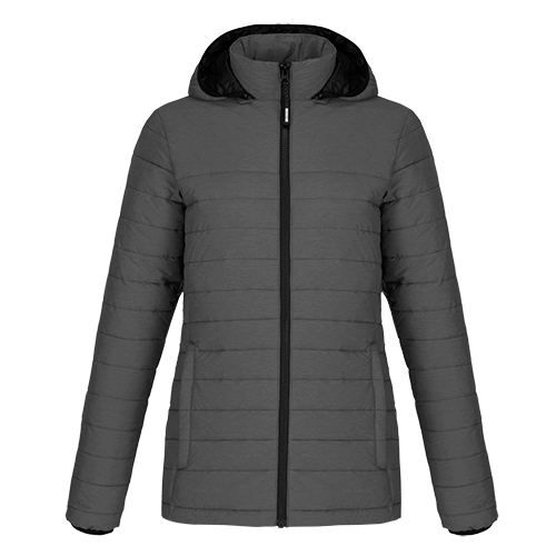 L00931 - Yukon - Ladies Puffy Jacket w/ Detachable Hood Grey Heather 931 Ladies Muskoka Trail Women yukon