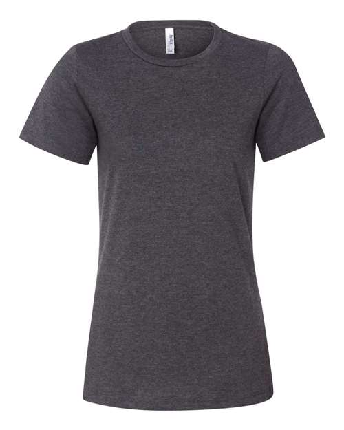 BELLA + CANVAS 6400CVC, Women’s Relaxed Fit Heather Cvc Tee, Dark Grey Heather