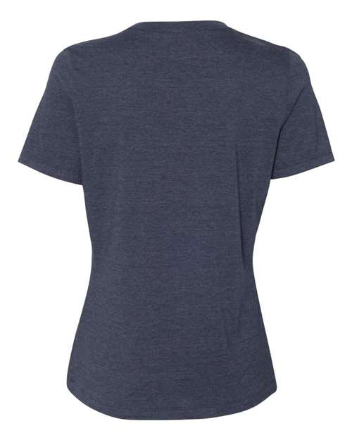 BELLA + CANVAS 6400CVC, Women’s Relaxed Fit Heather Cvc Tee, Heather Navy