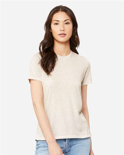 BELLA + CANVAS 6413, Women’s Relaxed Fit Triblend Tee, Oatmeal Triblend