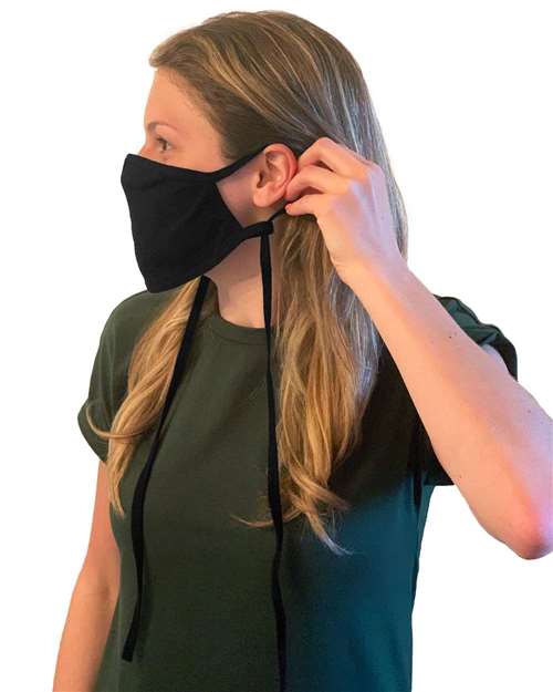M&O 1004, 100% Cotton Antimicrobial Triple Layer Adjustable Mask, Black