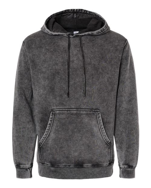 Independent Trading Co. PRM4500MW, Unisex Midweight Mineral Wash Hooded Sweatshirt, Black