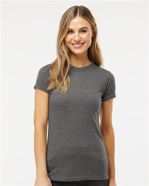 Women's Deluxe Blend T-Shirt - - 9416 00642 3540 6-6.9 oz Adult Blends Cotton Cotton - Ringspun Crewneck Festival Season M&O No Visible Logos Polyester - Over 50% Regular (5-6 oz) S&S Exclusive Brands Short Sleeves Side Seams T-Shirts T-Shirts - Premium The Edit Styles we're loving CA Tops Womens