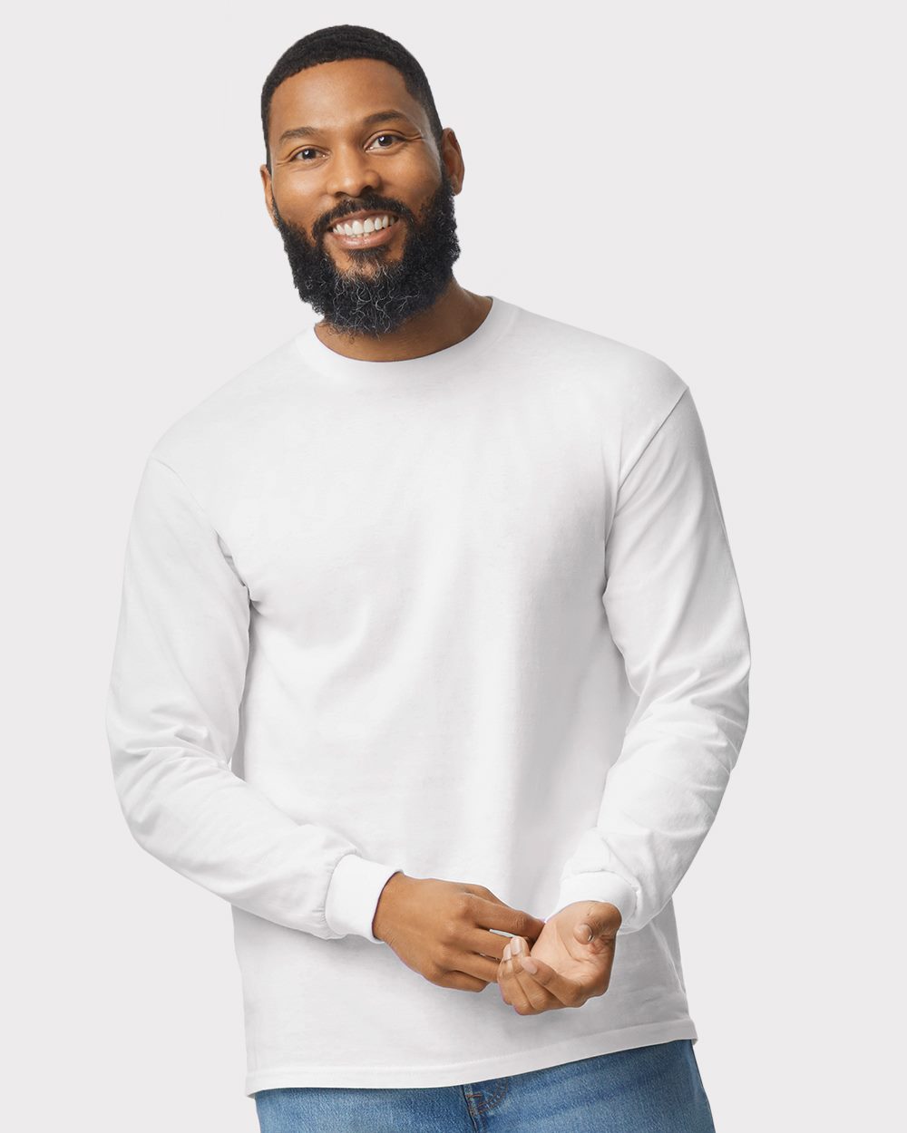 Gildan 5400, Unisex Heavy Cotton Long Sleeve T-shirt, Ash