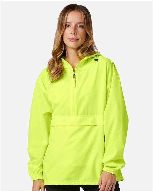 Champion CO200, Unisex Packable Anorak Jacket, Safety Green