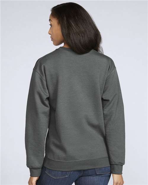 Gildan SF000 Unisex Softstyle® Midweight Crewneck Sweatshirt Cotton Cotton-Poly Blend Crewneck Fleece Midweight Moisture-Wicking Outerwear Polyester Regular Fit Spandex Sport / Athletic Super Heavyweight Sweatshirts & Fleece Tear-Away Label Tops Womens Womens Tops