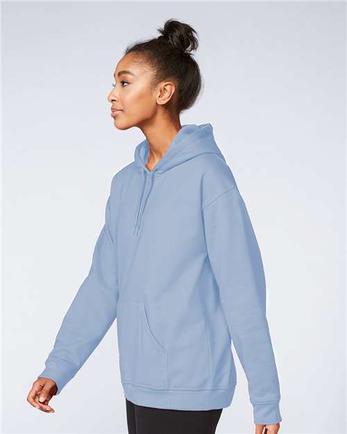 Gildan SF500 Unisex Softstyle® Midweight Hooded Sweatshirt Cotton Cotton-Poly Blend Fleece Hooded Insulated Jersey Midweight Moisture-Wicking Outerwear Pocket Polyester Regular Fit Spandex Sport / Athletic Super Heavyweight Sweatshirts & Fleece Tear-Away Label Tops Womens Womens Tops