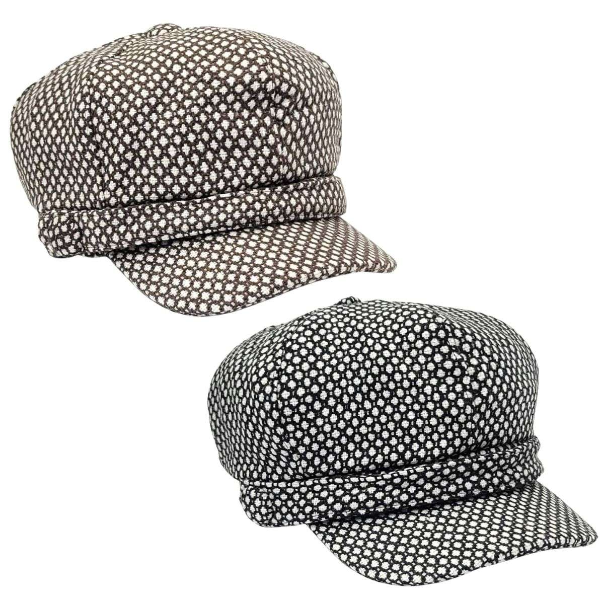 Newsboy Hat - Polka Dots, Brown & Black Dozen Special Mix&Match