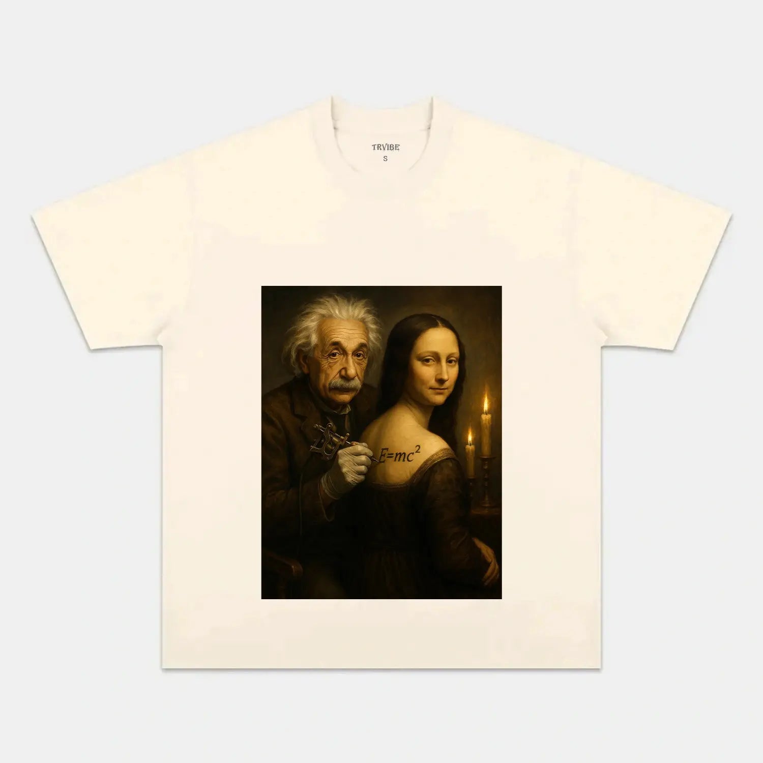 ALBERT EINSTEIN & MONA LISA T-THIRT - Toronto Embroidery bulk orders custom decoration custom embroidery durable embroidery service fast turnaround funny humor long lasting premium quality professional embroidery professional grade toronto embroidery trvibe apparel