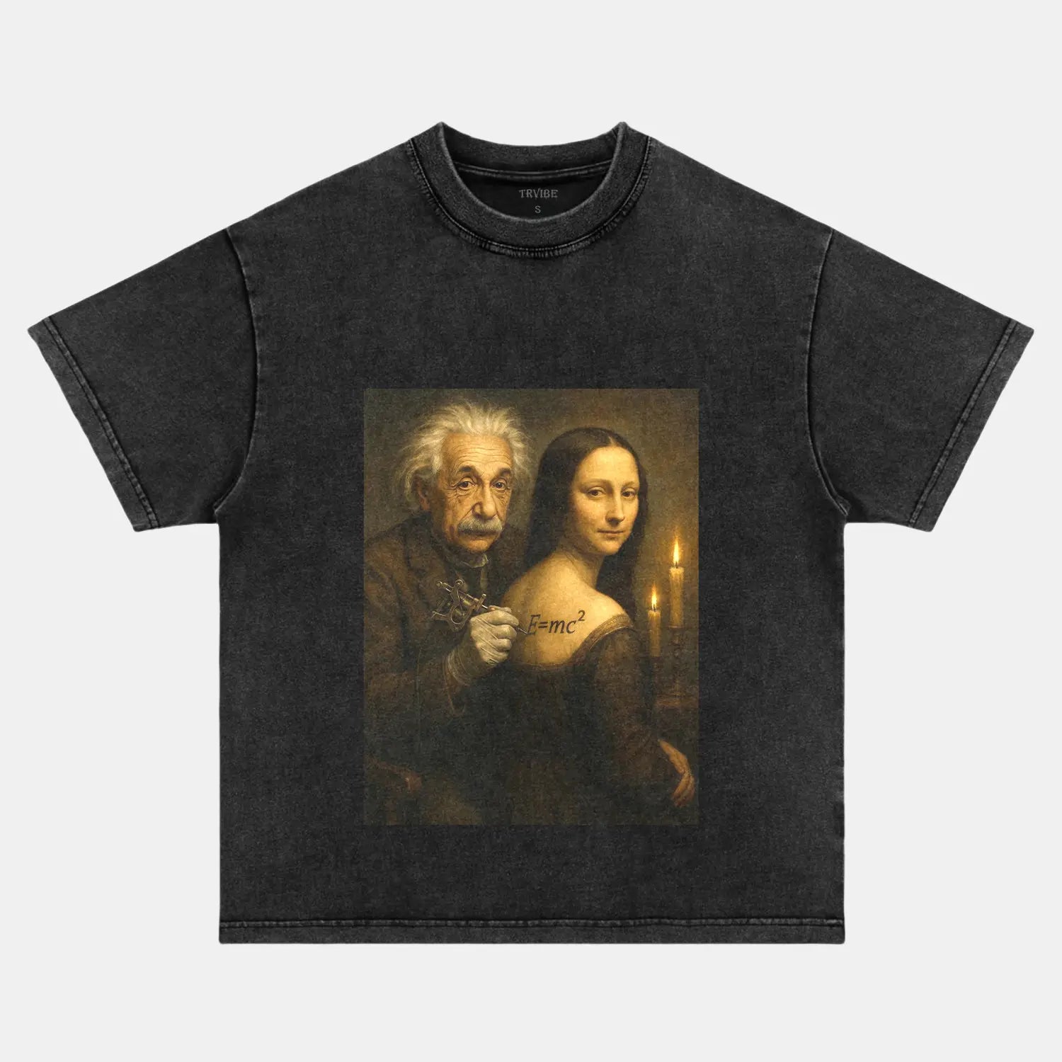 ALBERT EINSTEIN & MONA LISA T-THIRT - Toronto Embroidery bulk orders custom decoration custom embroidery durable embroidery service fast turnaround funny humor long lasting premium quality professional embroidery professional grade toronto embroidery trvibe apparel