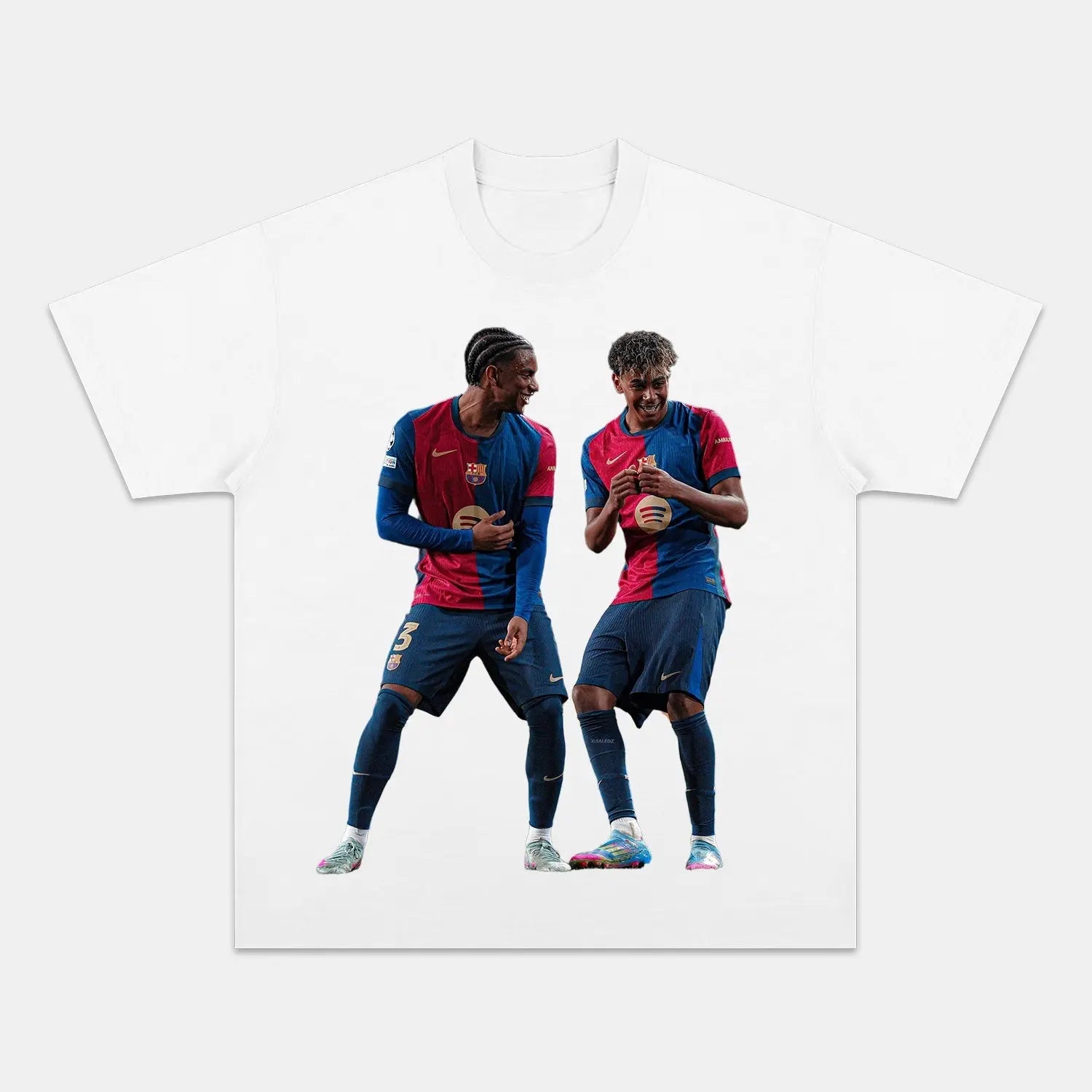 Premium ALEJANDRO BALDE & LAMINE YAMAL TEE | Custom Embroidery Available - Fast Turnaround WHITE TEE SOCCER SPORT
