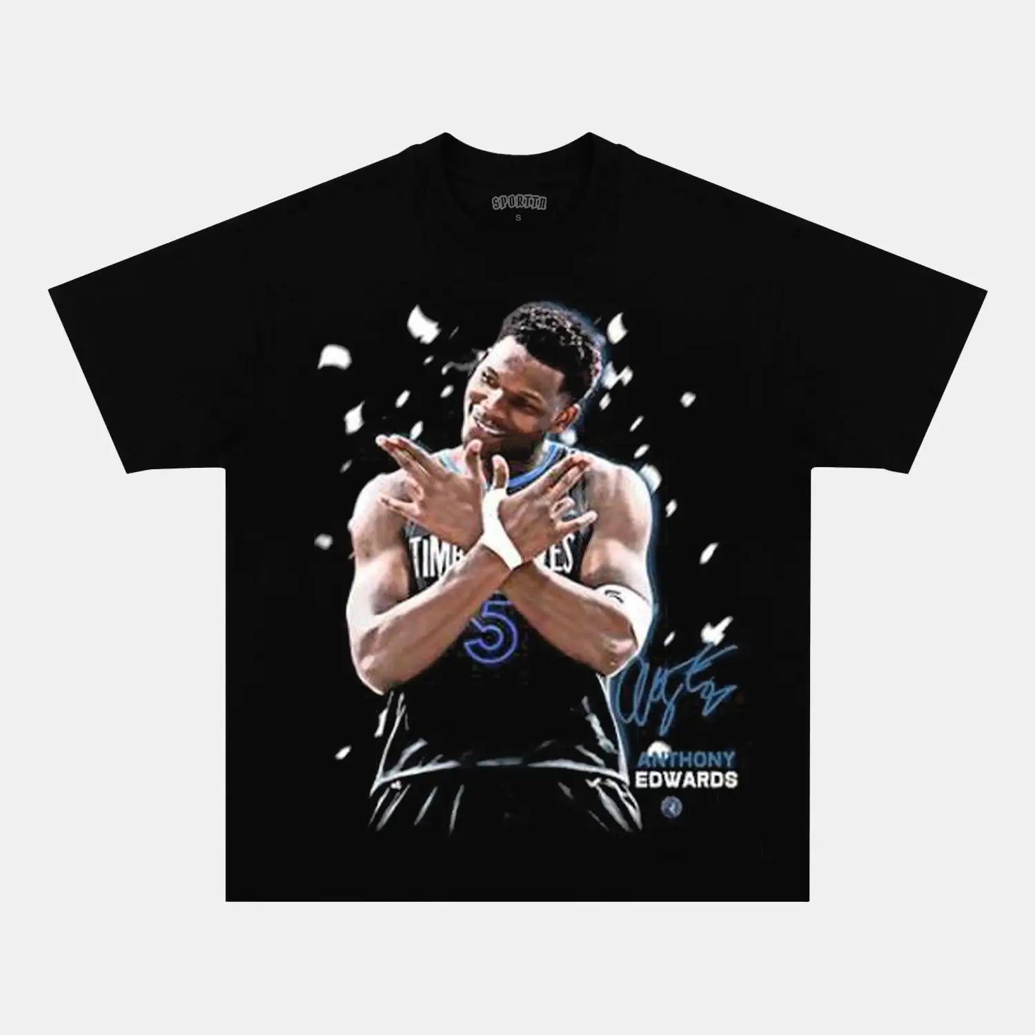 ANTHONY EDWARDS VINTAGE TEE 7.0 - Toronto Embroidery basketball bulk orders custom decoration custom embroidery custom shirts custom t-shirts durable embroidered shirts embroidery service fast turnaround long lasting nba premium quality professional embroidery professional grade sport tee shirts toronto embroidery trvibe apparel