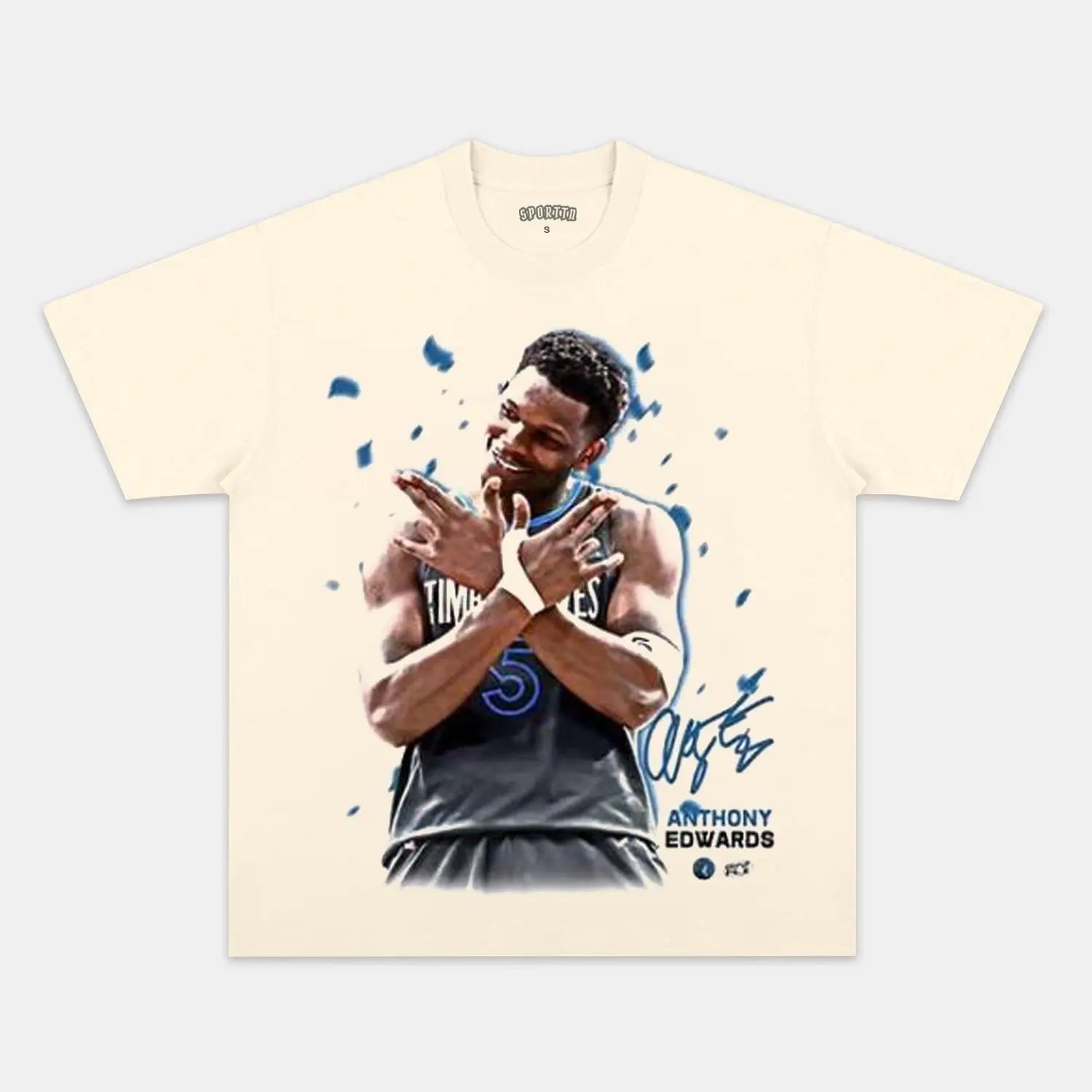 ANTHONY EDWARDS VINTAGE TEE 7.0 - Toronto Embroidery basketball bulk orders custom decoration custom embroidery custom shirts custom t-shirts durable embroidered shirts embroidery service fast turnaround long lasting nba premium quality professional embroidery professional grade sport tee shirts toronto embroidery trvibe apparel