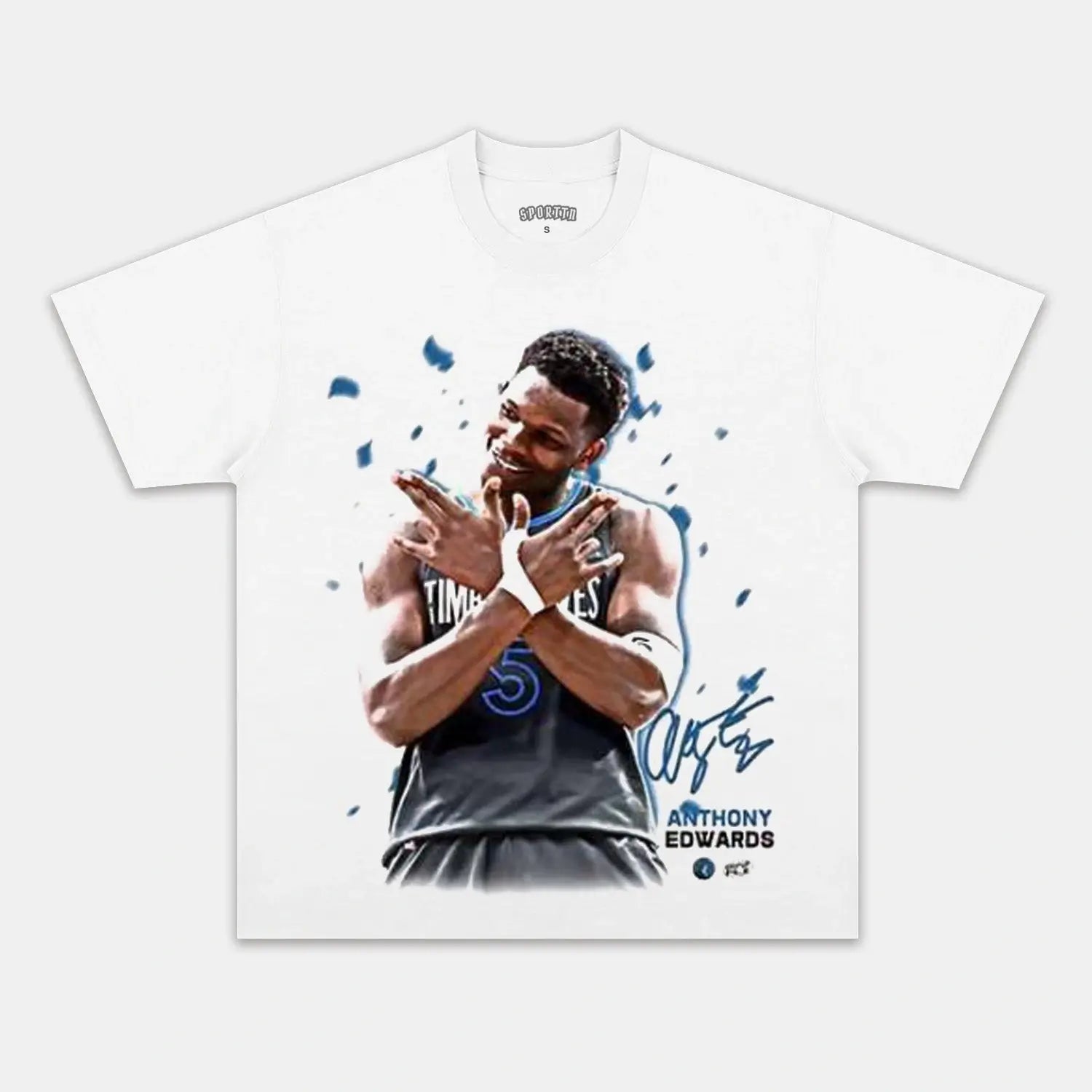 ANTHONY EDWARDS VINTAGE TEE 7.0 - Toronto Embroidery basketball bulk orders custom decoration custom embroidery custom shirts custom t-shirts durable embroidered shirts embroidery service fast turnaround long lasting nba premium quality professional embroidery professional grade sport tee shirts toronto embroidery trvibe apparel