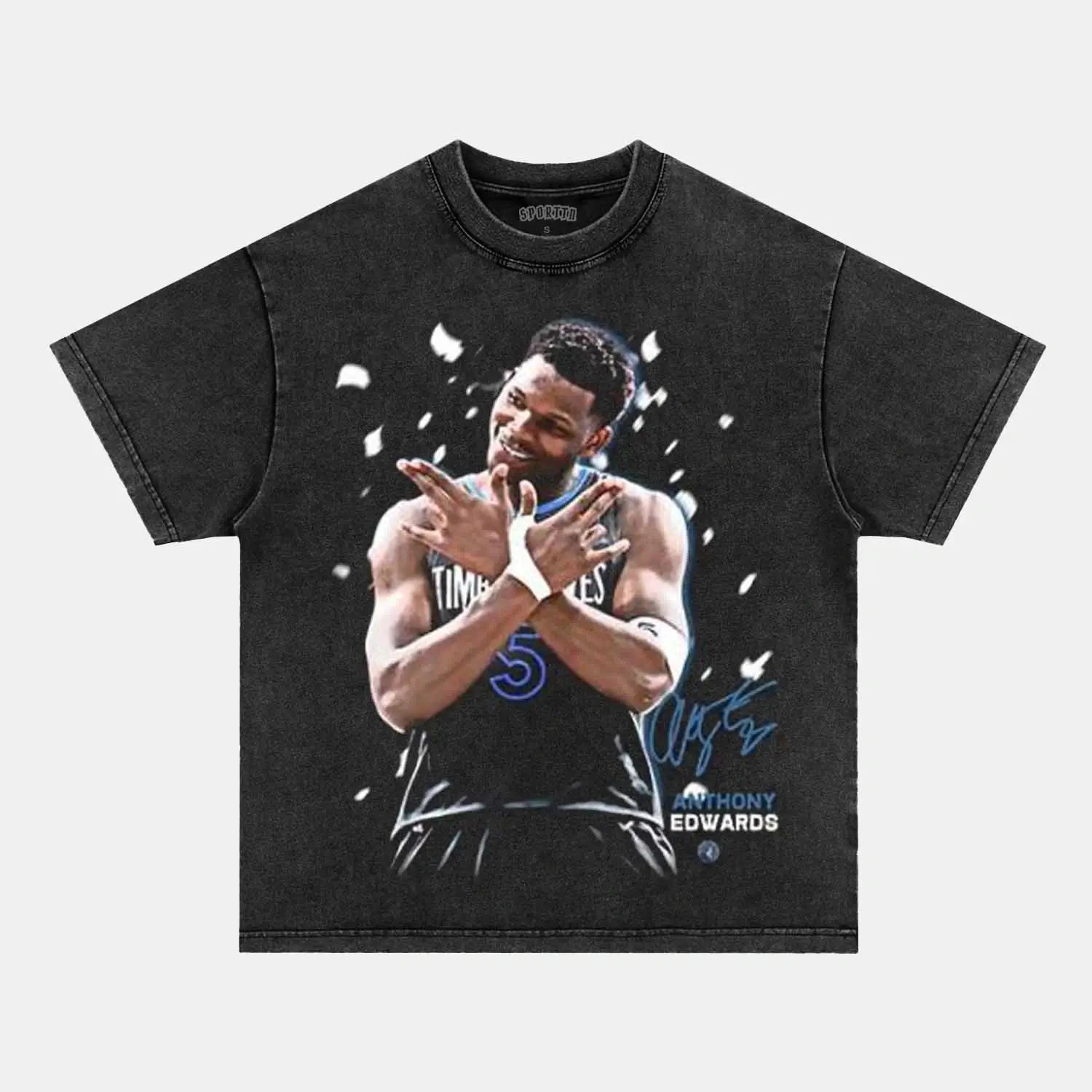 ANTHONY EDWARDS VINTAGE TEE 7.0 - Toronto Embroidery basketball bulk orders custom decoration custom embroidery custom shirts custom t-shirts durable embroidered shirts embroidery service fast turnaround long lasting nba premium quality professional embroidery professional grade sport tee shirts toronto embroidery trvibe apparel