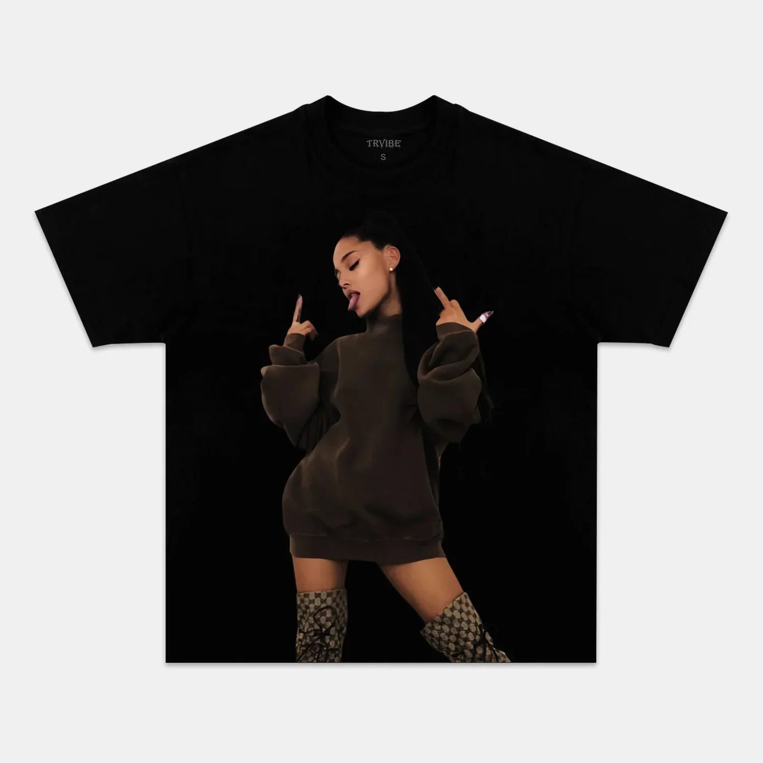 ARIANA GRANDE TEE V1 - Toronto Embroidery bulk orders custom decoration custom embroidery custom shirts custom t-shirts durable embroidered shirts embroidery service fast turnaround long lasting music pop premium quality professional embroidery professional grade tee shirts toronto embroidery trvibe apparel
