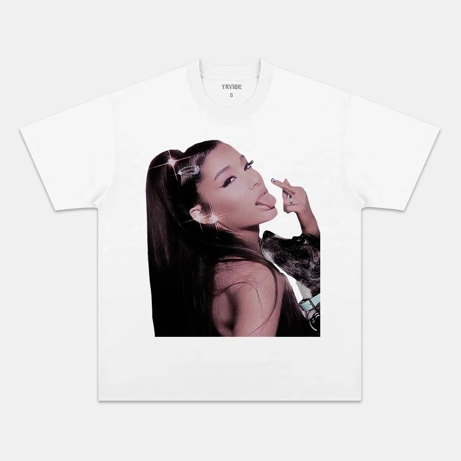 ARIANA GRANDE TEE V2 - Toronto Embroidery bulk orders custom decoration custom embroidery custom shirts custom t-shirts durable embroidered shirts embroidery service fast turnaround long lasting music pop premium quality professional embroidery professional grade tee shirts toronto embroidery trvibe apparel