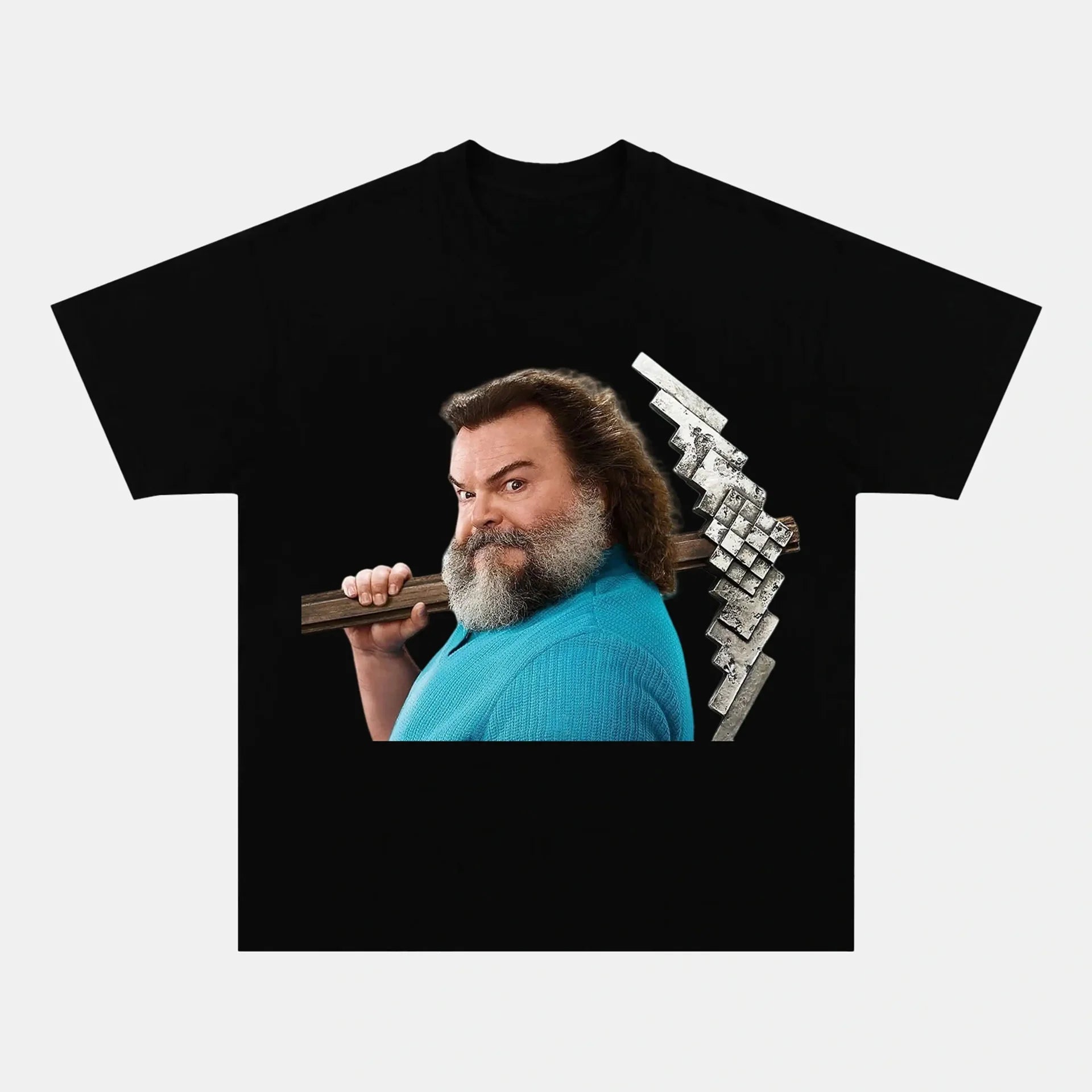 A MINECRAFT MOVIE V8 TEE BLACK GAMES MOVIES