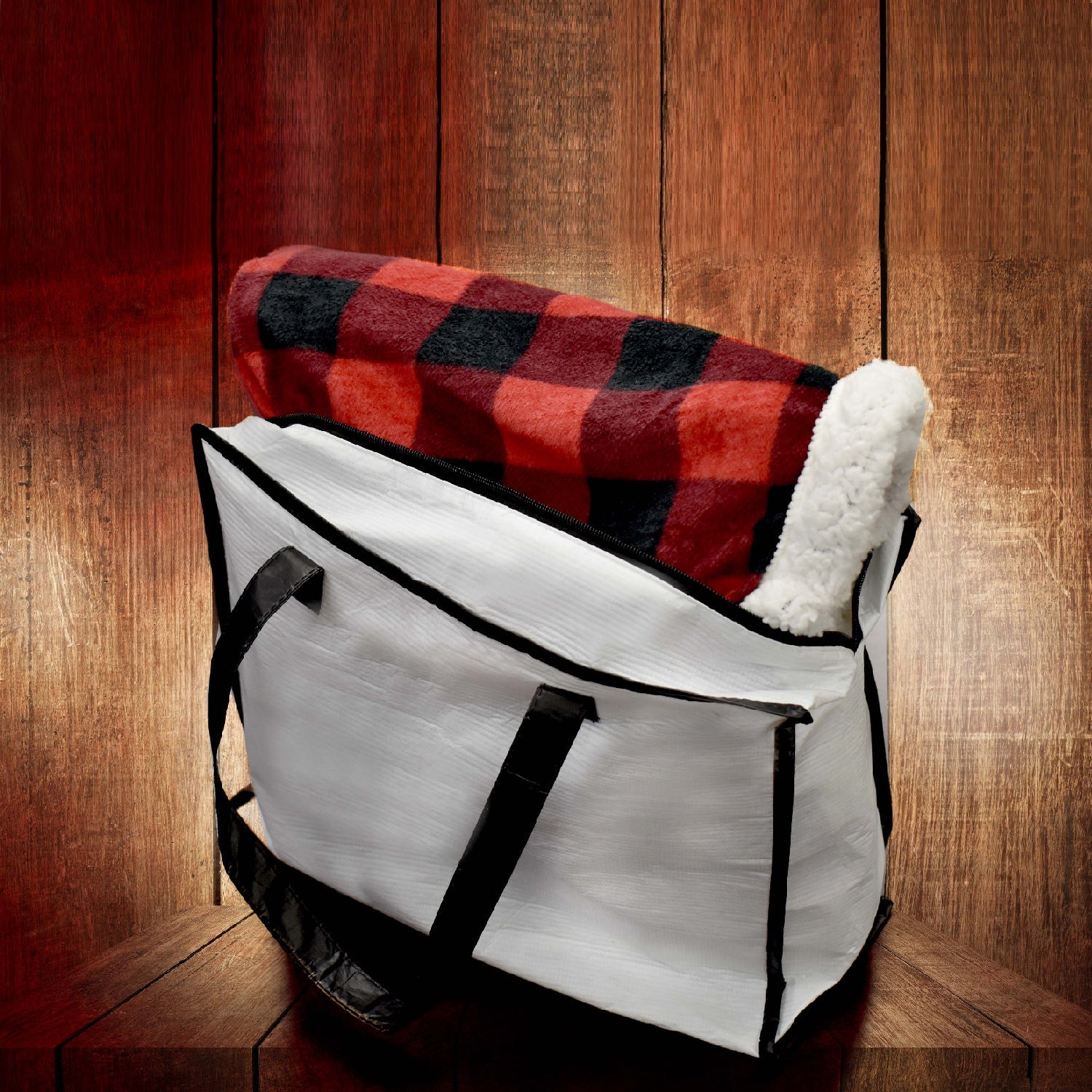 B8730- Durable Laminated Recycled RPET Zipper Tote Bag with Full Top Closure durable recycled tote eco-friendly shopping bag laminated zipper tote RECYCLED recycled RPET tote bag recycled tote bag sustainable gift packaging tote tote bags Totes