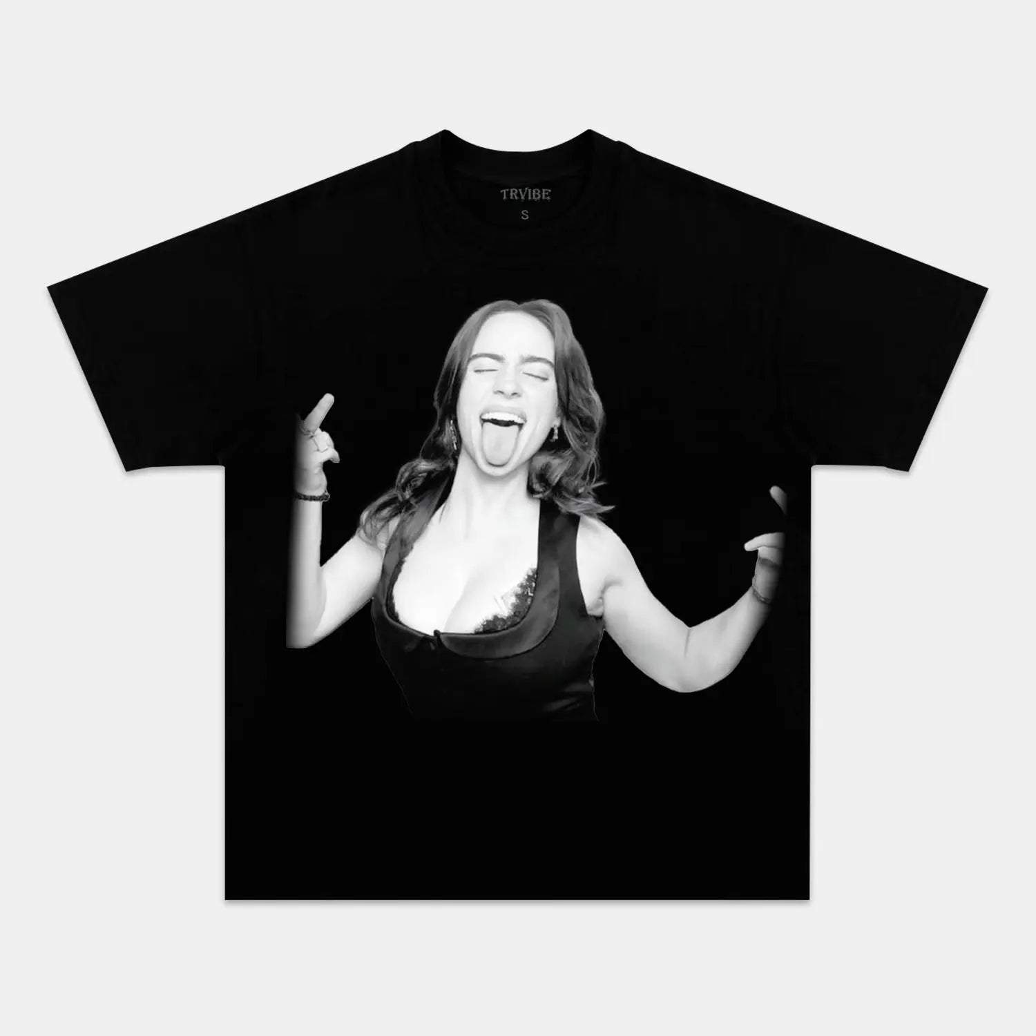 BILLIE EILISH 5.0 TEE 07.24 - Toronto Embroidery BLACK TEE bulk orders custom decoration custom embroidery custom shirts custom t-shirts durable embroidered shirts embroidery service fast turnaround long lasting music premium quality professional embroidery professional grade tee shirts toronto embroidery trvibe apparel