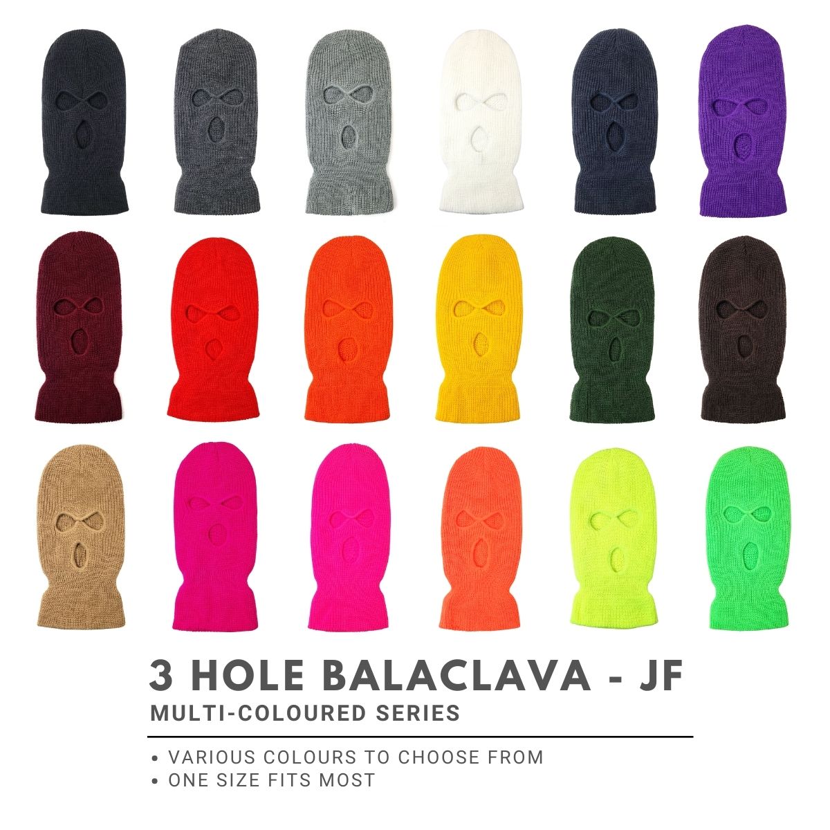3 Hole Balaclava - JF3, Multi-Coloured