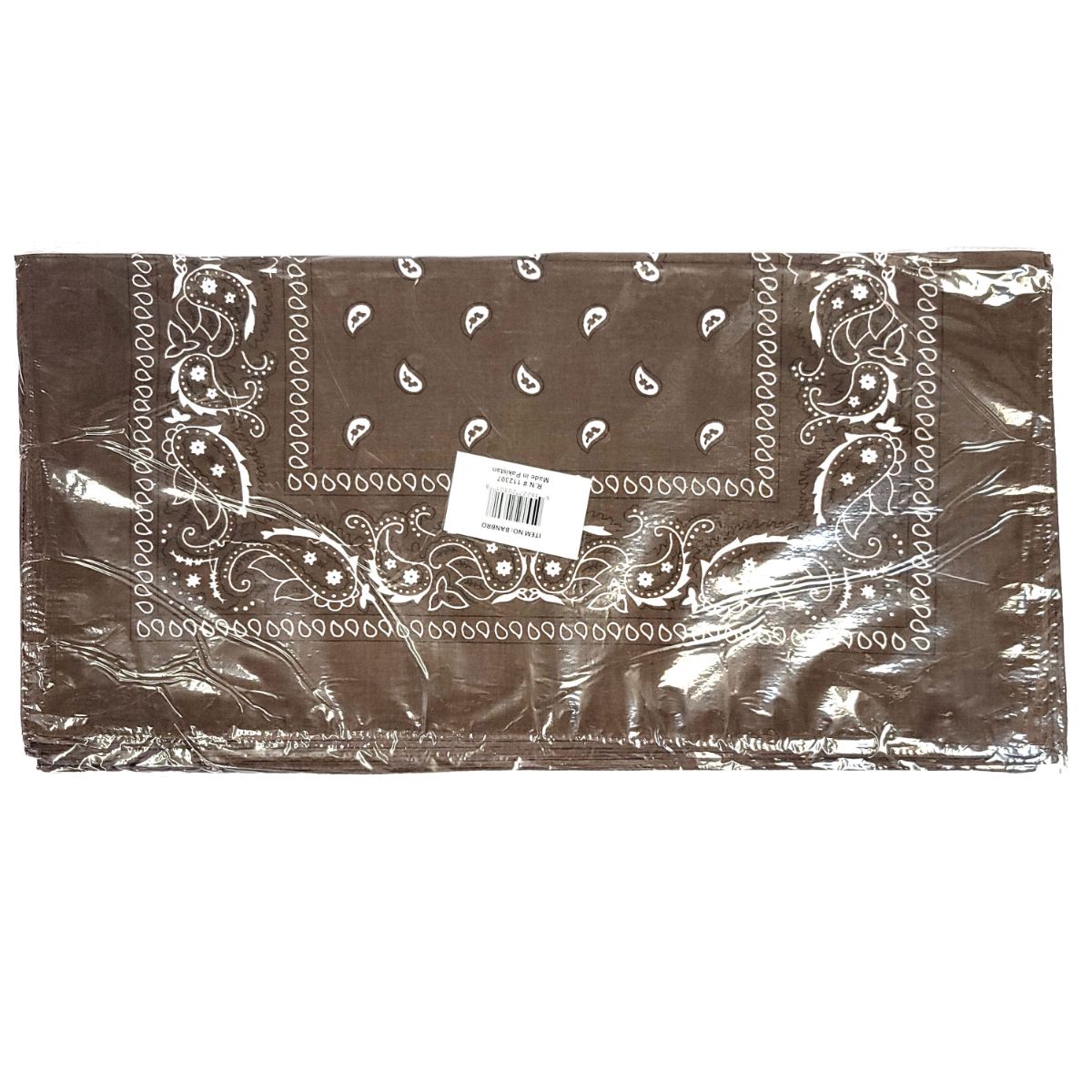 Bandana - Dozen Package, Various Colours, One Size Brown Accessories