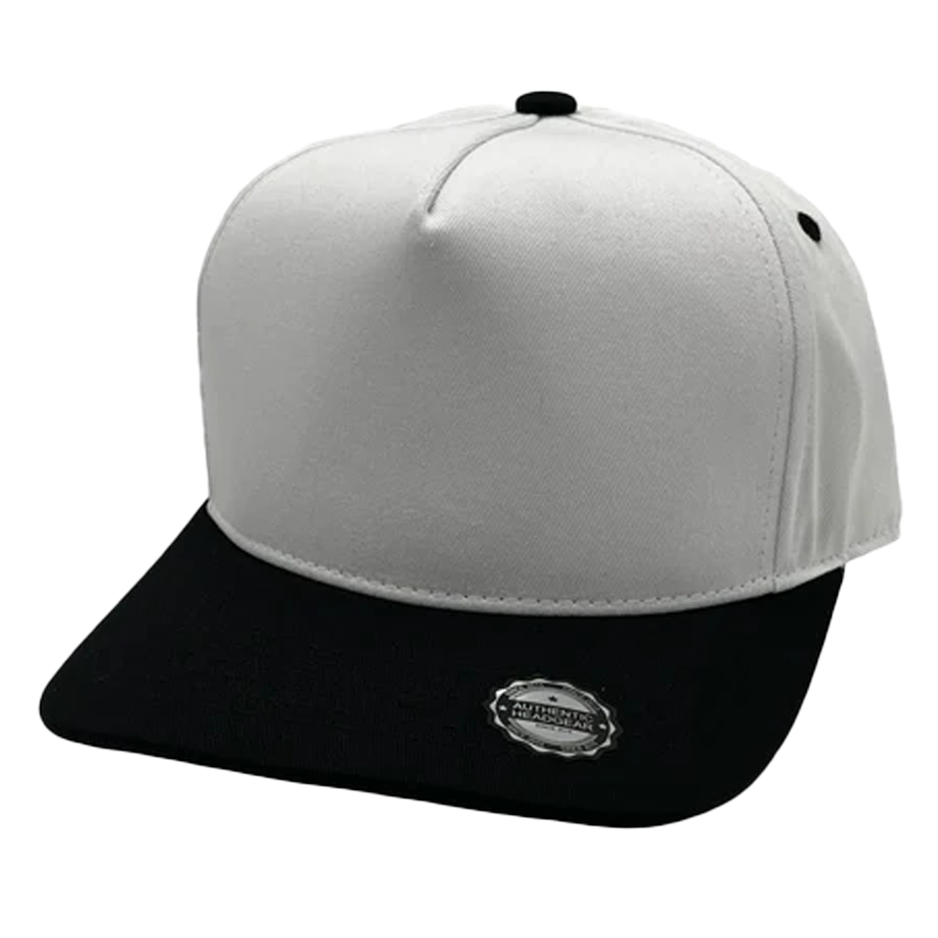 GNV-007 - Premium Pro Style Cap Black White One Size 5 PANELS COMING SOON COTTON / POLYESTER CURVE HIGH PROFILE NISSI nissi caps SNAPBACK STRUCTURED UNISEX