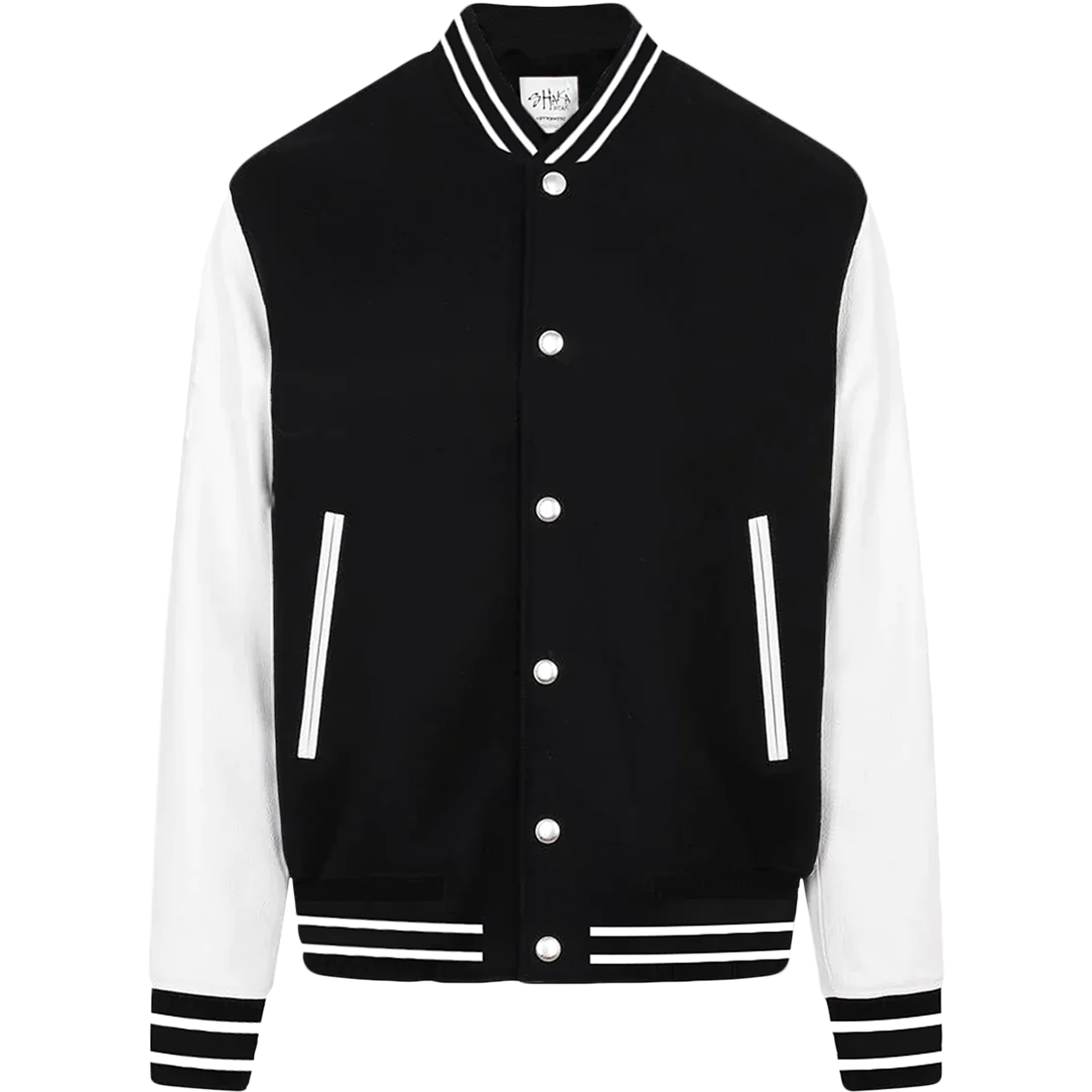 Leather Letterman Jacket Black White Coache Jacket Crop MEN OUTERWEAR POLYESTER Shaka Wear