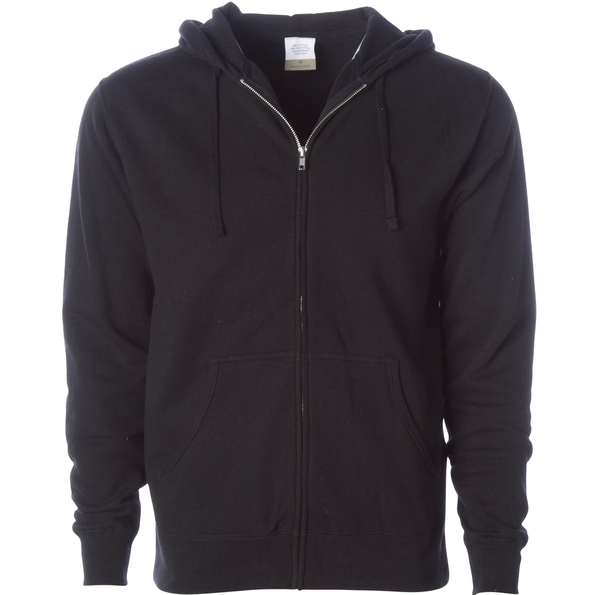 AFX4000Z - Lightweight Zip Hooded Sweatshirt Black AFX AFX4000 BASIC FLEECE COTTON / POLYESTER INDEPENDENT Lightweight MEN REGULAR tearaway