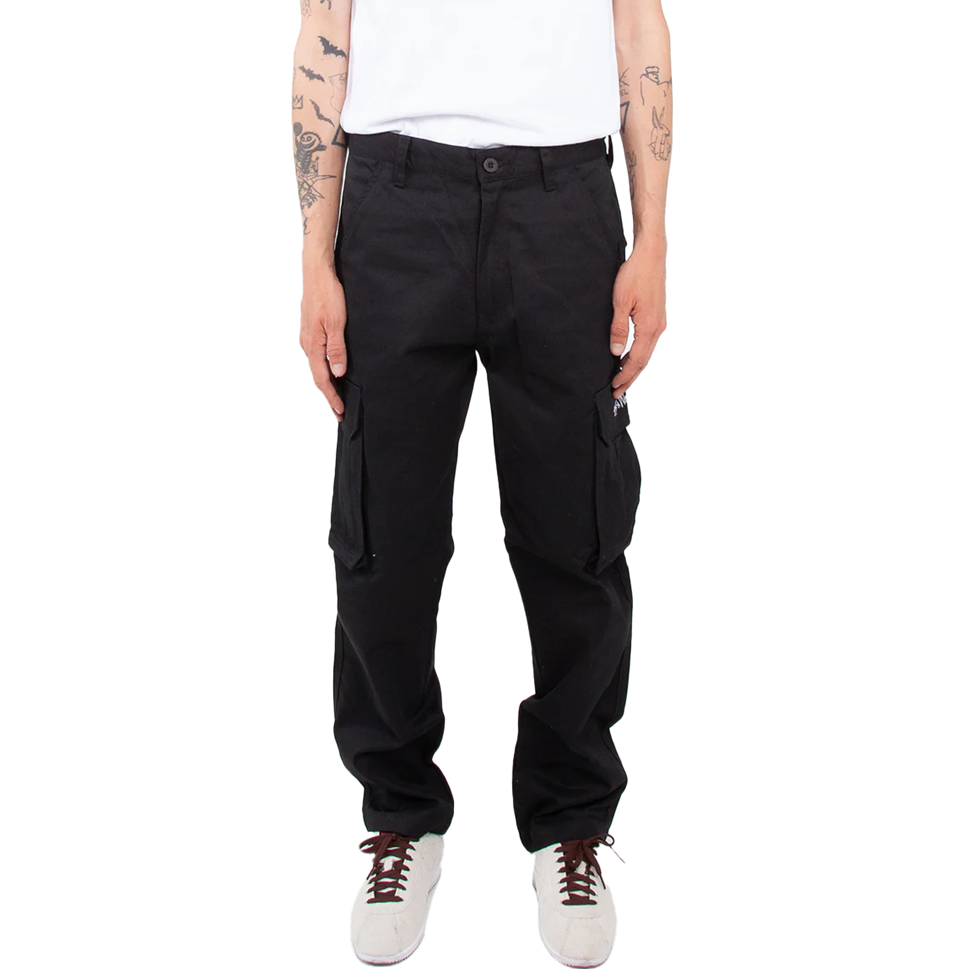 Twill Cargo Pants Black BOTTOMS cargo COTTON / POLYESTER LOOSE MEN shaka Shaka Wear