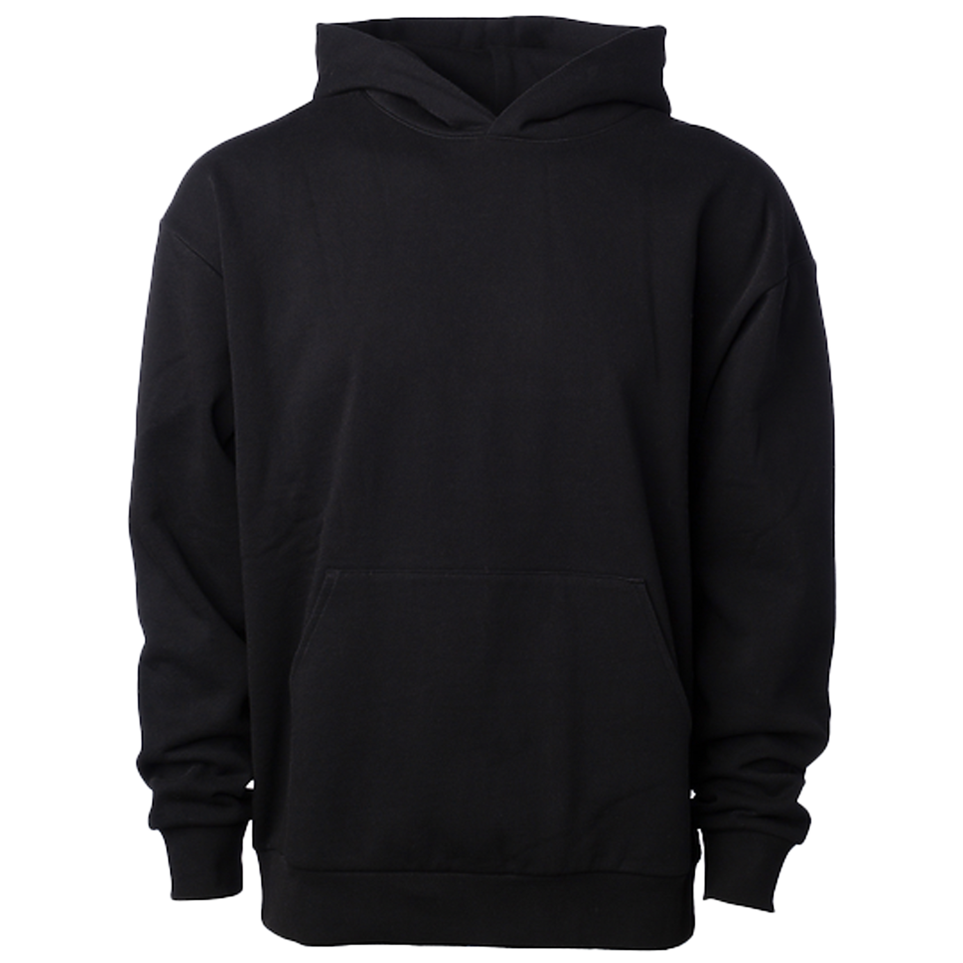 IND330BLV - Boulevard 330gm Heavyweight Pullover Hood Black BOXY COTTON / POLYESTER DROP SHOULDER Heavyweight ind330blv INDEPENDENT MEN pullover PULLOVERS tearaway
