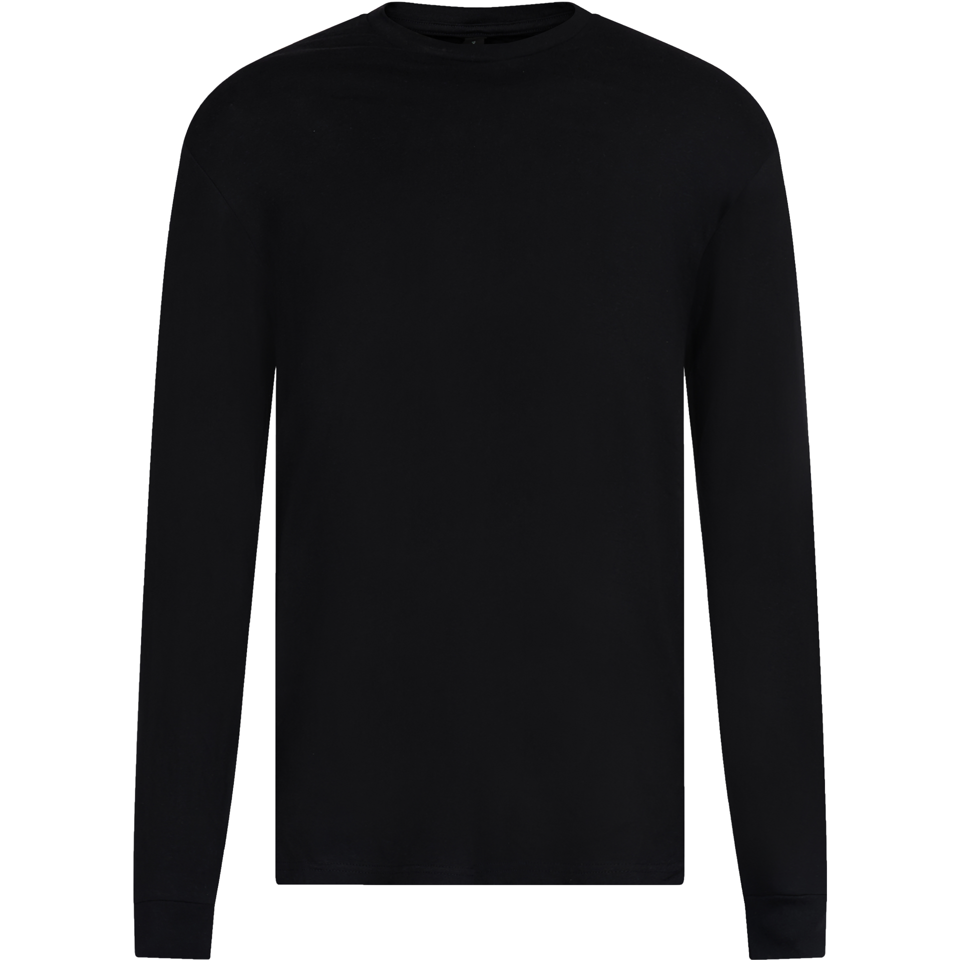 47335 - Men's Long Sleeve Black COTTON FITTED Lightweight LONG SLEEVE TEES MEN OPTIMA REGULAR tearaway