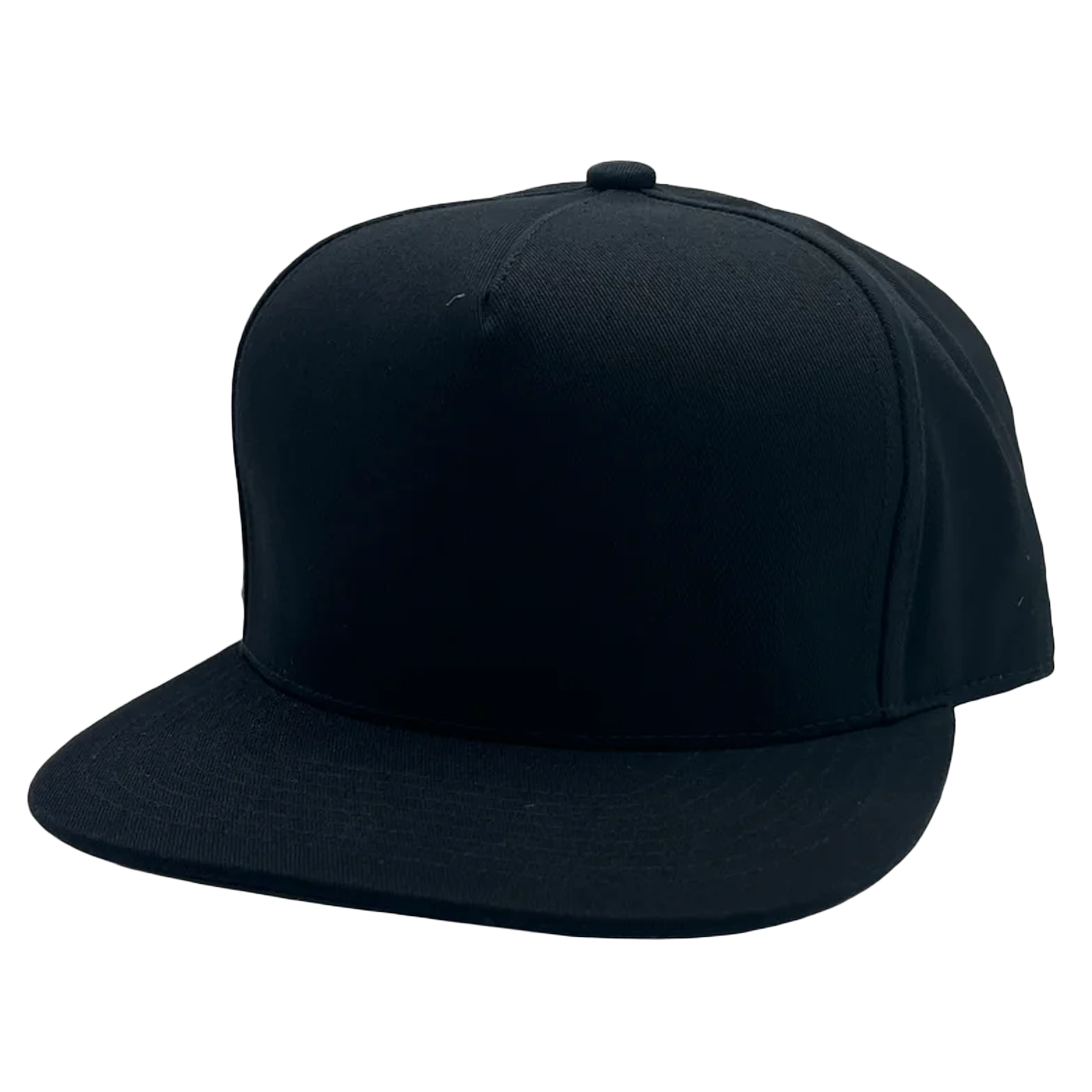 GNV-OTS001P5 - 5 Panels High Profile Flat Bill Black One Size 5 PANELS COTTON FLAT FLAT BILL HIGH PROFILE nissi caps SNAPBACK STRUCTURED UNISEX