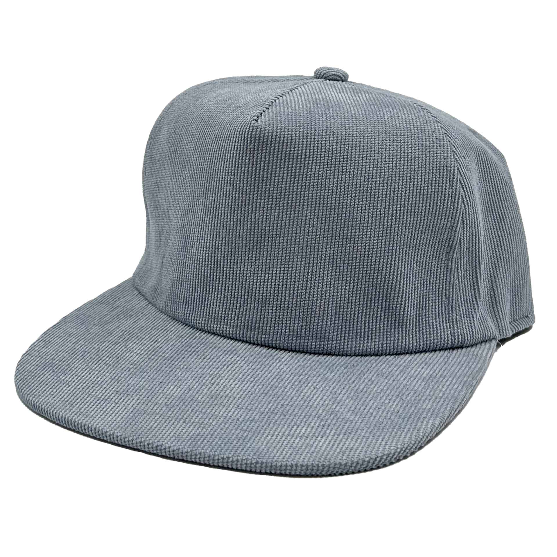 GNV-10195P - 5 panels Flat Bill Corduroy Cap Blue One Size 5 PANELS CORDUROY FLAT FLAT BILL GNV-10195P HIGH PROFILE nissi caps POLYESTER SNAPBACK STRUCTURED UNISEX