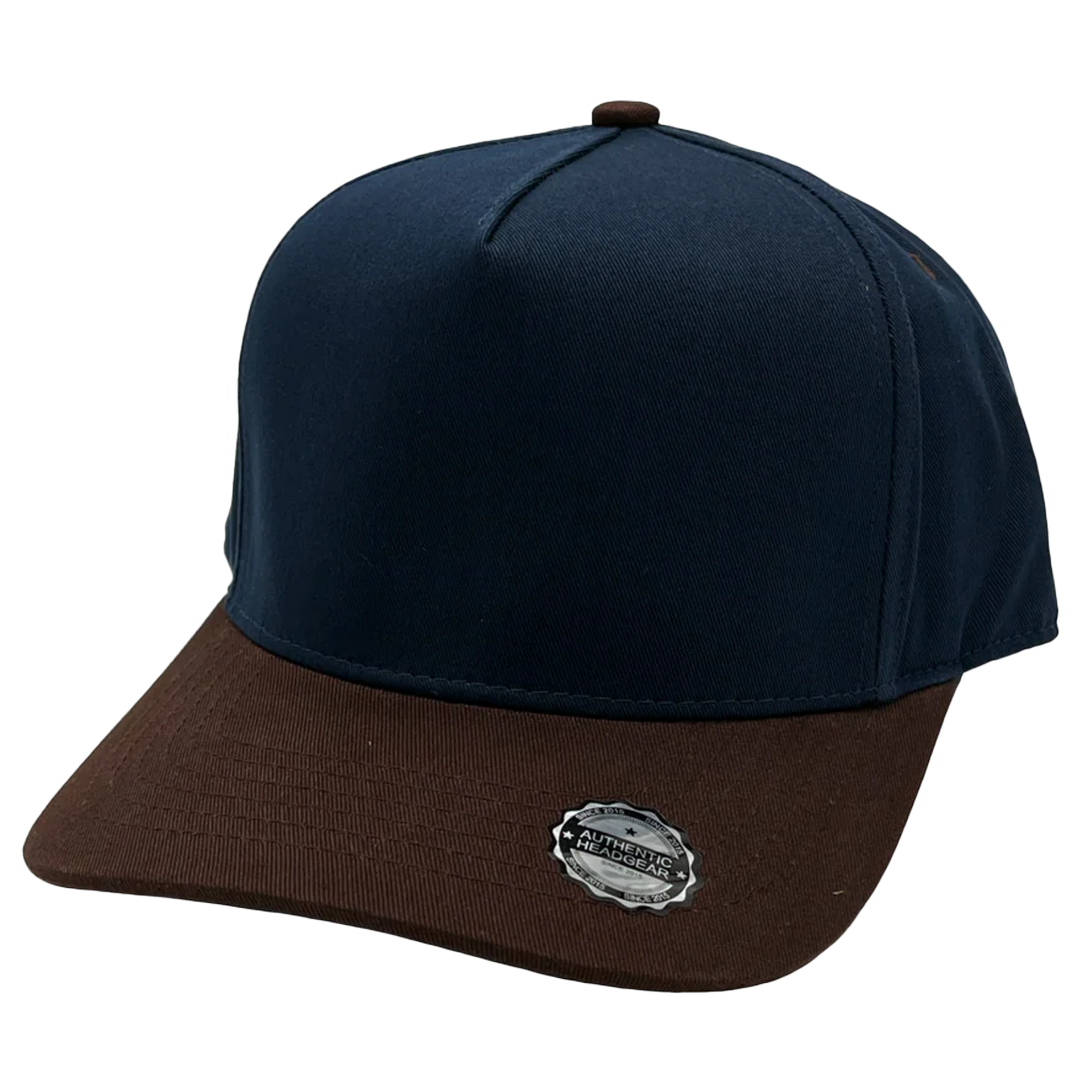 GNV-007 - Premium Pro Style Cap Brown Navy One Size 5 PANELS COMING SOON COTTON / POLYESTER CURVE HIGH PROFILE NISSI nissi caps SNAPBACK STRUCTURED UNISEX