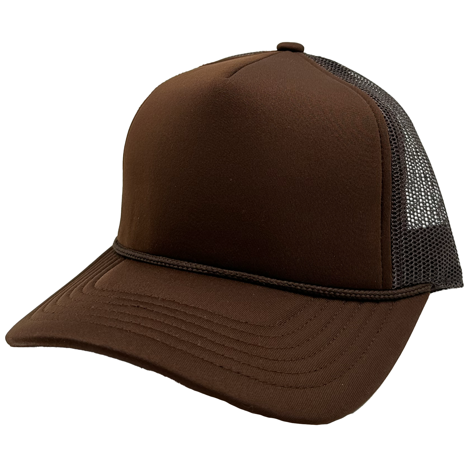 GNV-1222FT - Foam Trucker Cap Brown One Size 5 PANELS COTTON / POLYESTER CURVE FOAM GNV-1222FT HIGH PROFILE MESH nissi caps SNAPBACK UNISEX