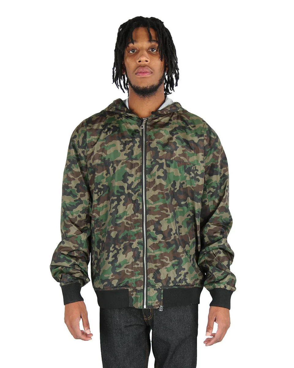 Windbreaker Jacket Camo Green MEN OUTERWEAR POLYESTER REGULAR Shaka Wear
