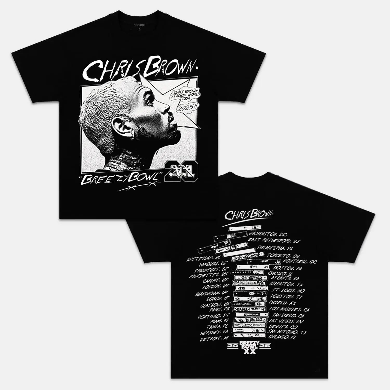 Chris Brown: Breezy Bowl Tour Tee V5 Chrisbrown HIP HOP MUSIC