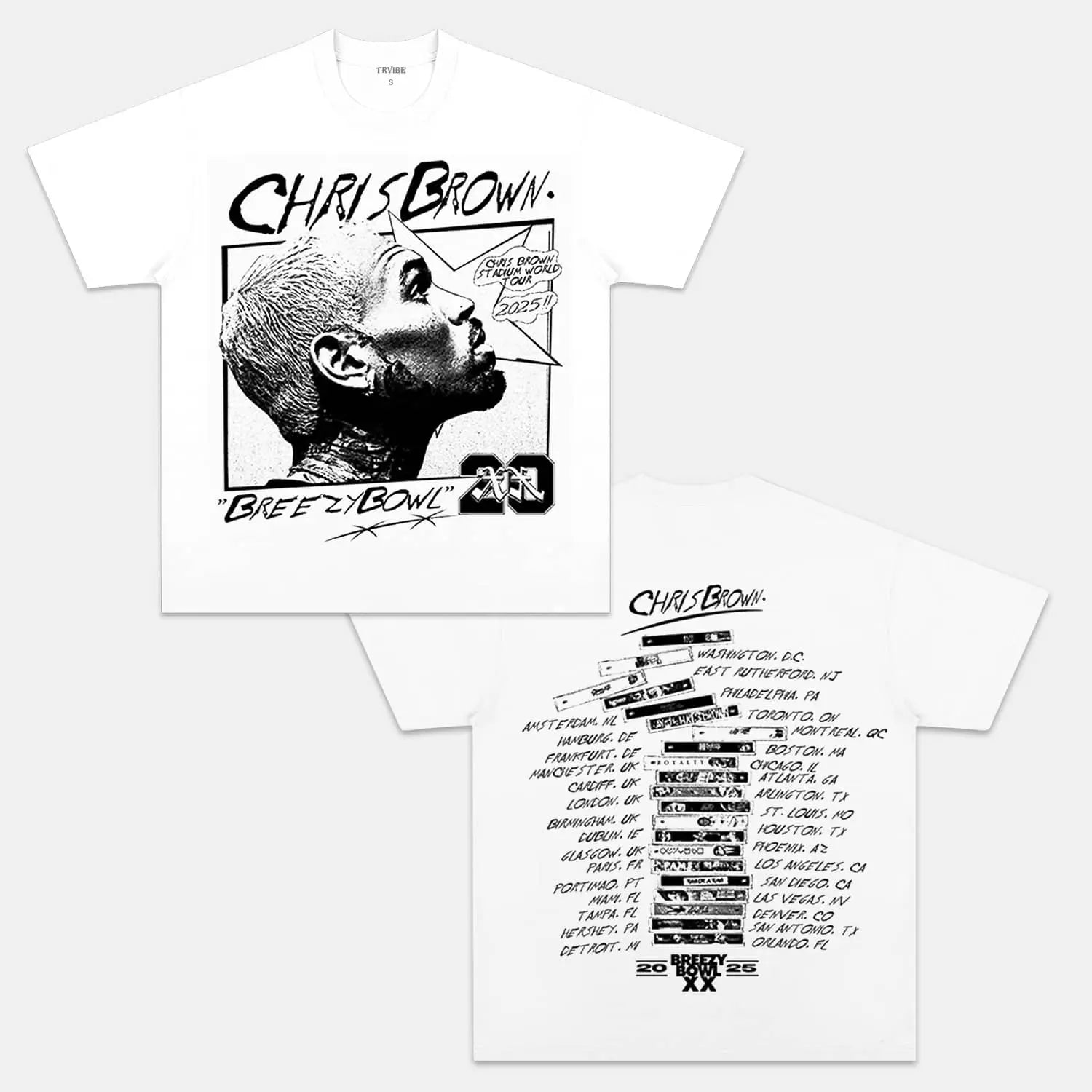 Chris Brown: Breezy Bowl Tour Tee V5 Chrisbrown HIP HOP MUSIC