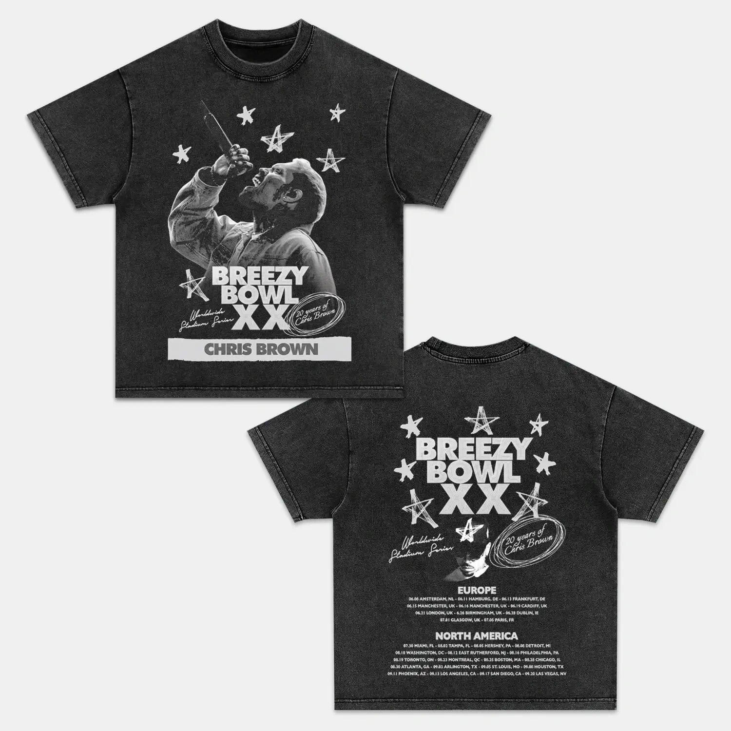 Chris Brown: Breezy Bowl Tour Tee V7 PEPPER TEE Chrisbrown MUSIC