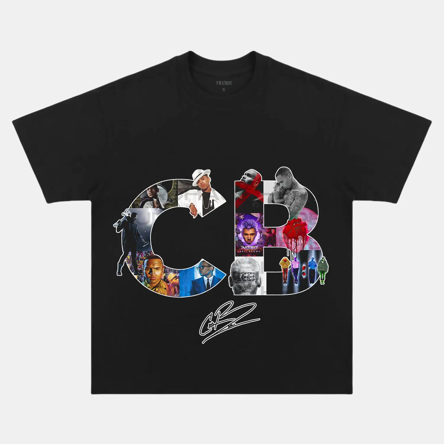 Chris Brown: Music Icon CB Tee BLACK TEE Chrisbrown HIP HOP MUSIC