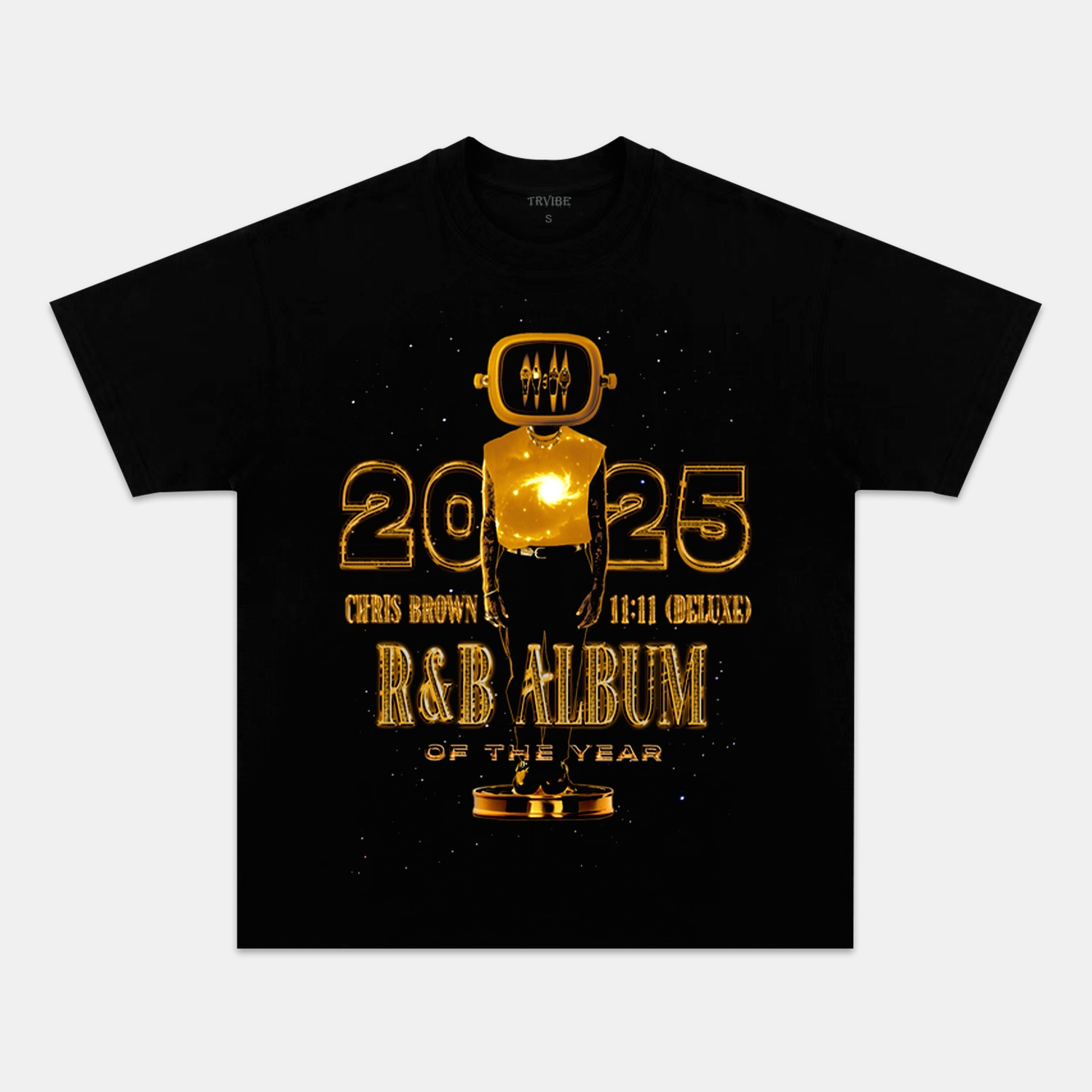 Chris Brown: Muic Icon Tee V8 BLCAK TEE Chrisbrown HIP HOP MUSIC POP