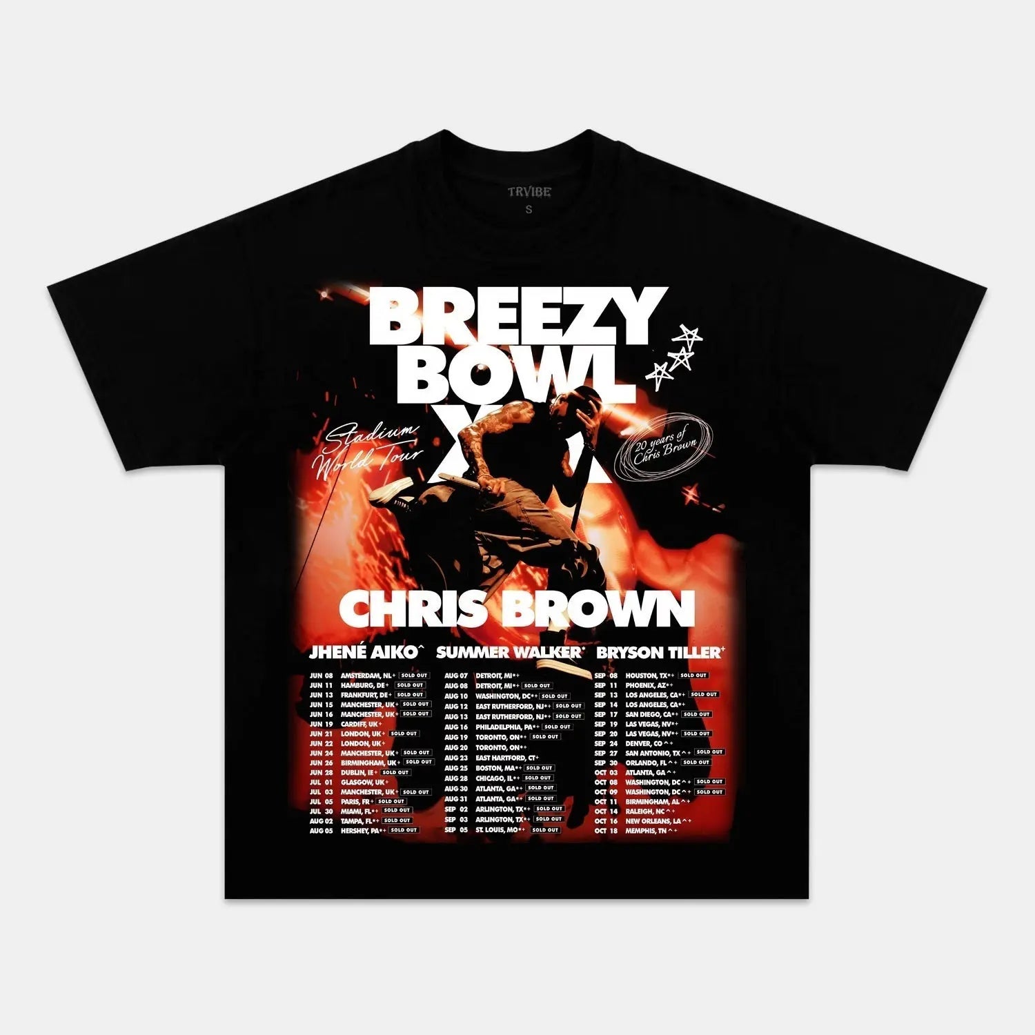 Chris Brown: Breezy Bowl Tour Tee V2 BLACK TEE breezybowl Chrisbrown HIP HIP HOP HIPHOP MUSIC POP